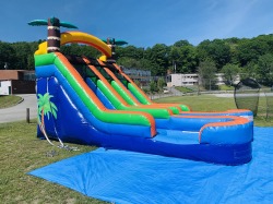 CF8B0A0F 7C8B 4F28 A39C 039135E02065 268654788 16' Tropical Splash Dual Lane Wet/Dry Slide